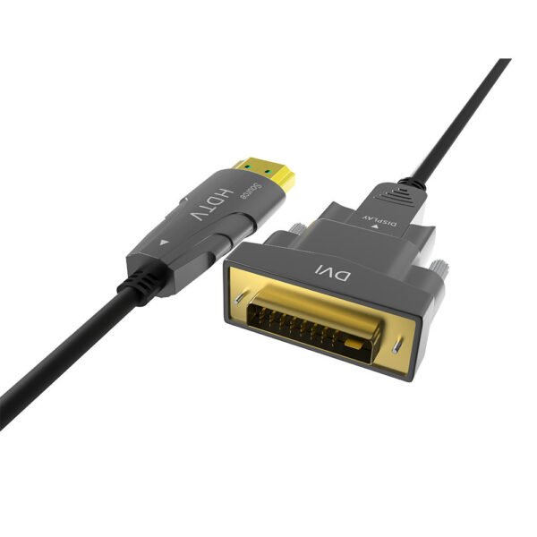 ​​Custom Active Optical HDMI to DVI Cable 10ft (3m) - 4K@60Hz Fiber Optic, Detachable AOC for Pro AV, Projectors, Commercial Displays​​ - Image 3