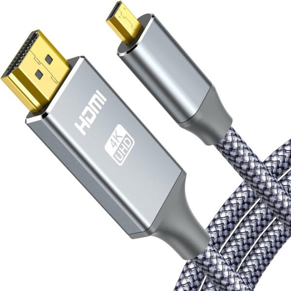 Industrial Micro HDMI to HDMI Cable 48Gbps 4K@60Hz | Triple-Shielded EMI Proof | Custom Lengths & Braiding for Broadcast/Medical Systems