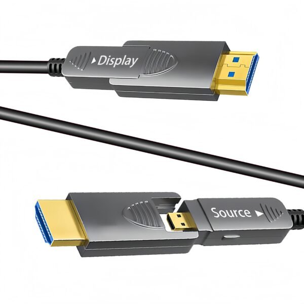 ​​Professional HDMI 2.1 AOC Cable 48Gbps - 8K@60Hz HDR10+, eARC, Detachable Dual-Port (Micro/Standard HDMI) for Pro AV & Broadcast​​ - Image 2