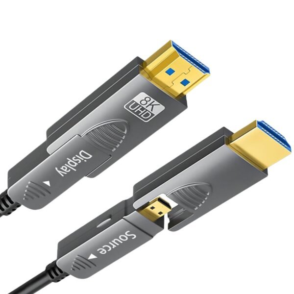 ​​Professional HDMI 2.1 AOC Cable 48Gbps - 8K@60Hz HDR10+, eARC, Detachable Dual-Port (Micro/Standard HDMI) for Pro AV & Broadcast​​ - Image 5