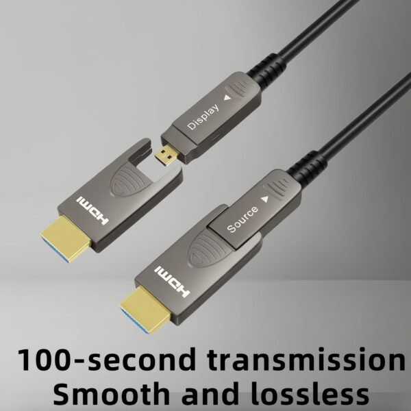 ​​Professional HDMI 2.1 AOC Cable 48Gbps - 8K@60Hz HDR10+, eARC, Detachable Dual-Port (Micro/Standard HDMI) for Pro AV & Broadcast​​ - Image 6
