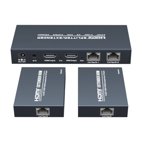 Industrial 8-Port HDMI Extender System - 60m over CAT5e/6