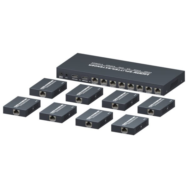 CowinLink T-108EX100A HDMI 1.4 Splitter & Extender - 1x8 Distribution + 100m Cat6 Extension