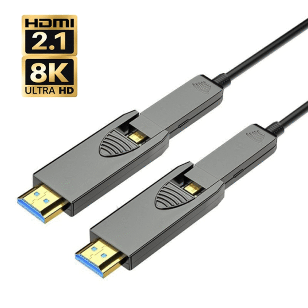 ​​Professional 8K HDMI 2.1 Fiber Optic Cable 48Gbps - eARC Support, 8K@60Hz/4K120Hz, Detachable Adapter (2m)​​ - Image 5