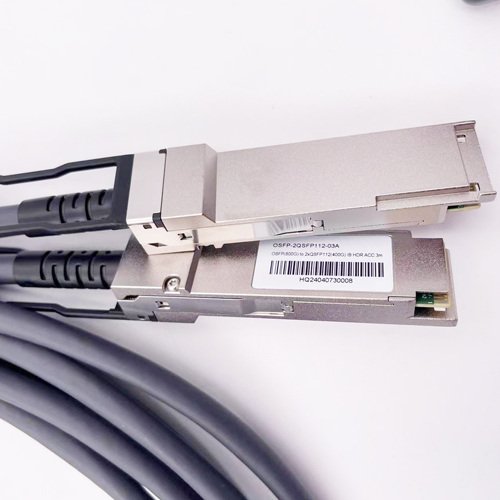 800G Twin-port OSFP 8 x 100G PAM4 Finned Top to 2 x 400G QSFP112 4 x 100G PAM4 Ethernet Active Direct Attach Copper Breakout Cable Finned Top/Flat Top — product view 4