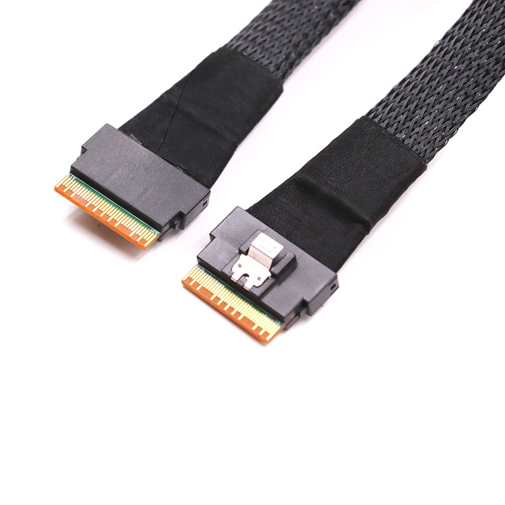 SlimSAS SFF-8654 8i to Slim SAS SFF-8654 8i Cable (STR, R/A, LSE, RSE) — product view 3